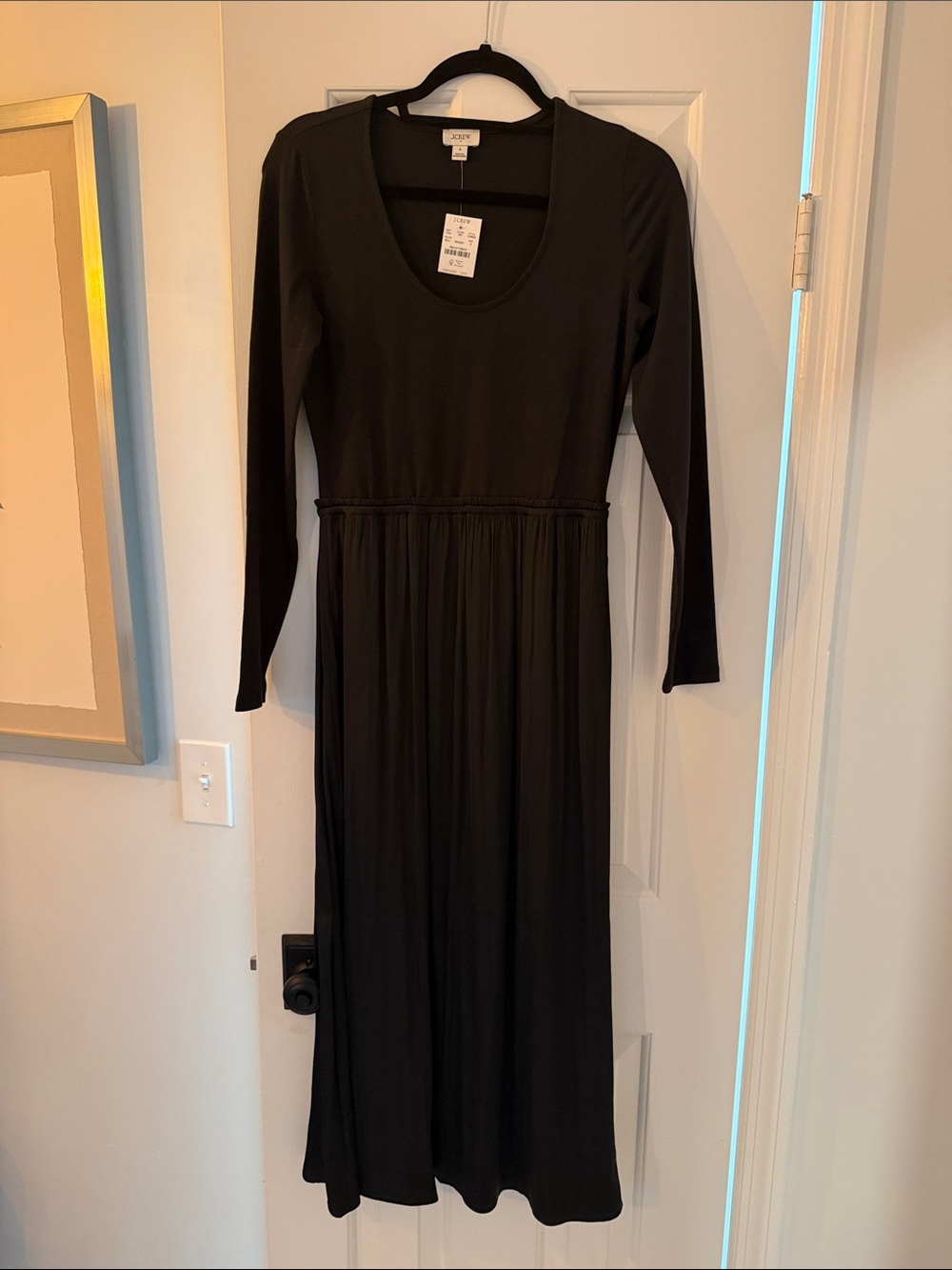 J. Crew Black Long-Sleeve Maxi Dress